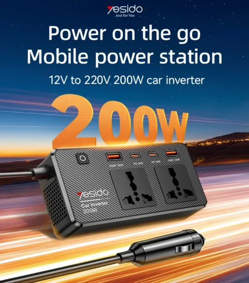 Inversor multifuncional para carro Yesido VC07 200W AC220V - Image 7