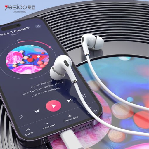Fones De Ouvido Yesido Yh52 Com Microfone Branco Lightning - Image 4